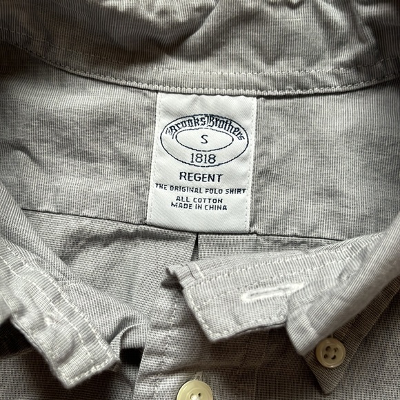 Grey Brooks Brothers short sleeve button down - Picture 2 of 3